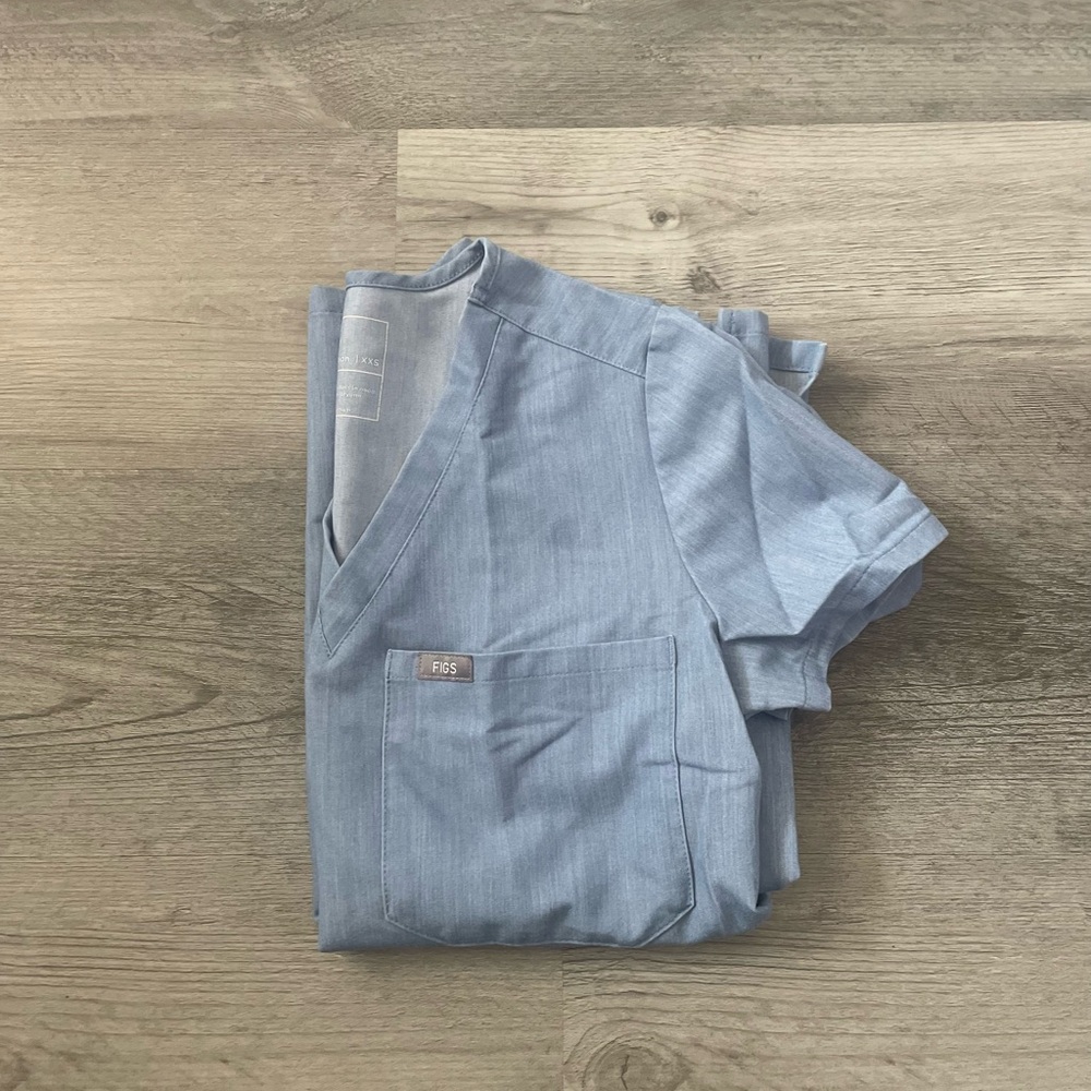 FIGS Heather Indigo Catarina top